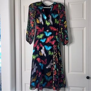 Alice + Olivia butterfly faux wrap dress